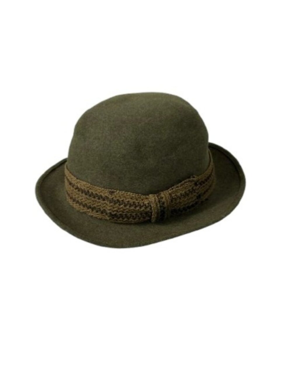 VTG 50s Penney's Marathon Green Fur Felt Bowler Derby Hat Dark Academia Retro